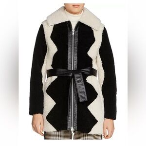 Maje Gillian Two-tone Shearling Coat- Small